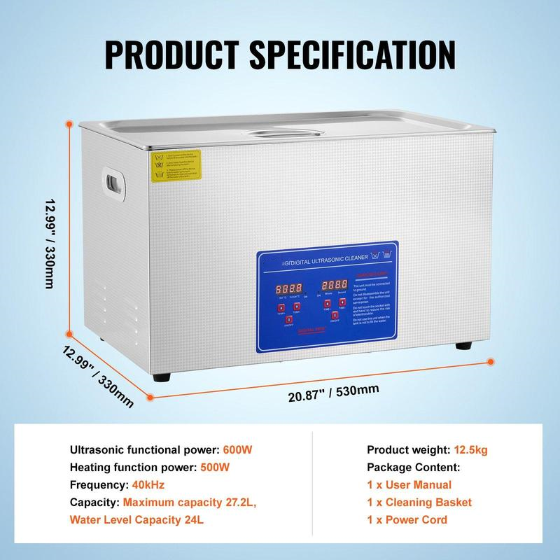 Limpiador Ultrasónico Profesional 30L | Temporizador Digital, Calentador y Frecuencia de 40 kHz
