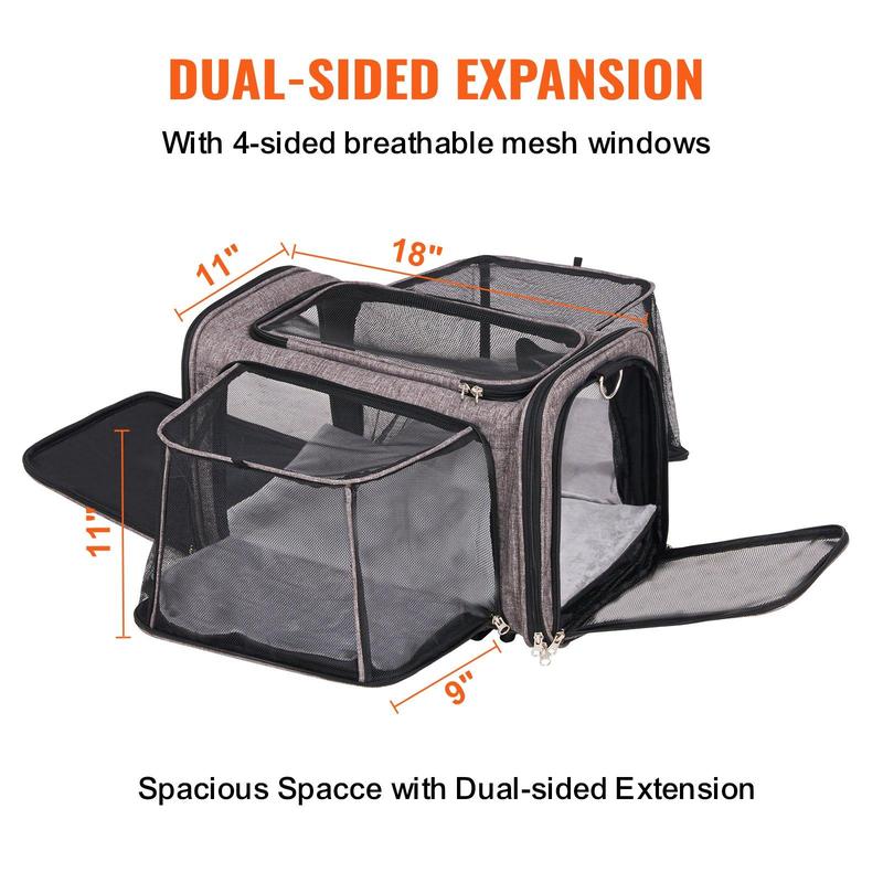 Transportín para Mascotas con Ruedas | Asa Telescópica, Correa de Hombro y Cuenco Plegable Incluido