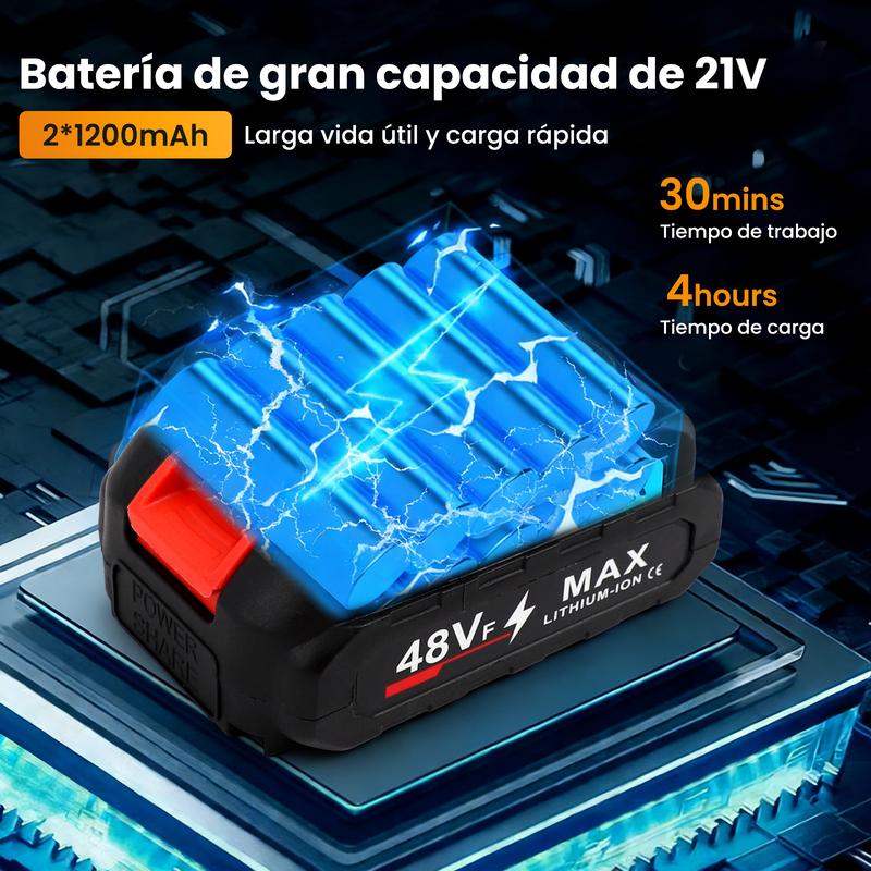 Hidrolimpiadora Inalámbrica 580 PSI | 2 Baterías de 7500 mAh, Boquilla 6 en 1 y Manguera de 6 m