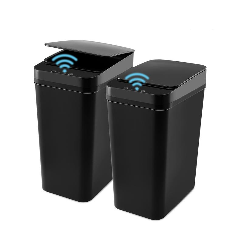 Pack de 2 Papeleras Inteligentes con Sensor Automático | Apertura sin Contacto, Diseño Slim e Impermeable para Baño y Dormitorio