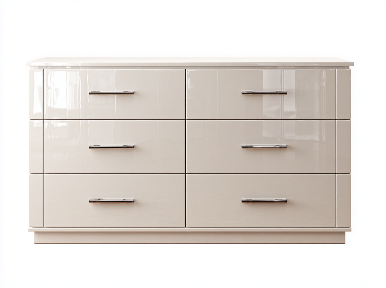 Kommode mit Schubladen Hochglanz Holz 140x45x75 cm - Beige - Für Schlafzimmer - Modernes Design-Loftgetyard