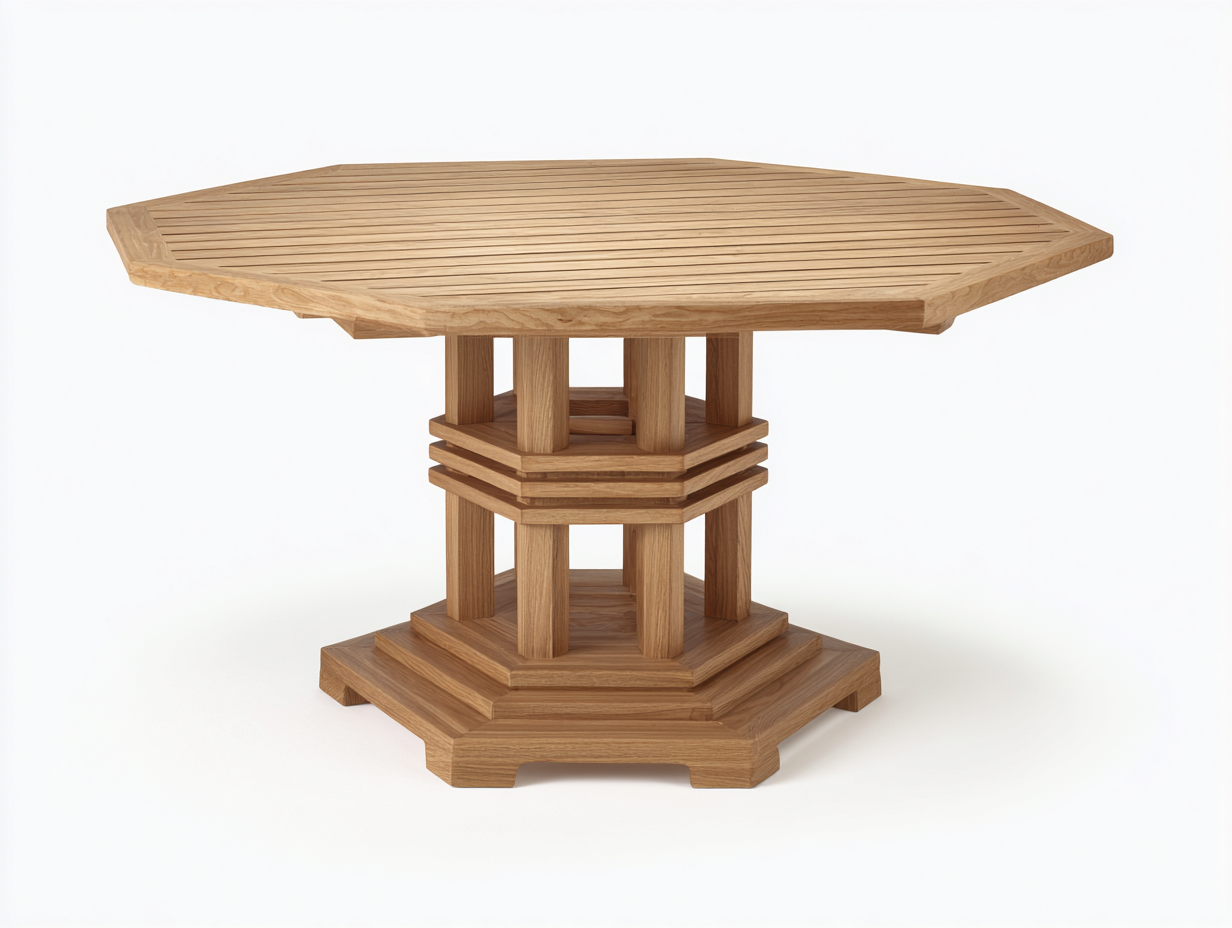 Gartentisch Rund Holz 130x130x75 cm - Natur - Für Garten - Modernes Design-Loftgetyard