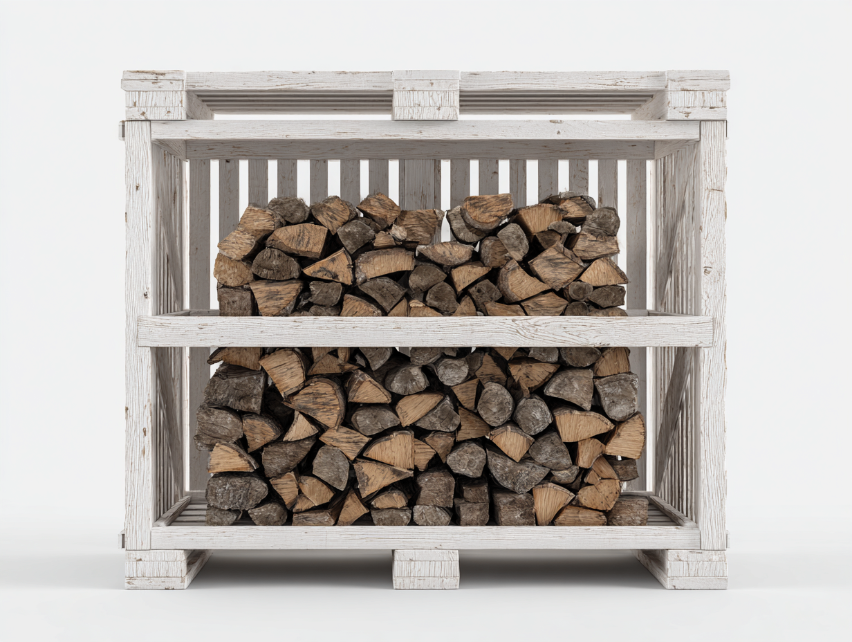 Kaminholzregal Holz 100x40x90 cm - Weiß - Für Außenbereich - Rustikales Design-Loftgetyard