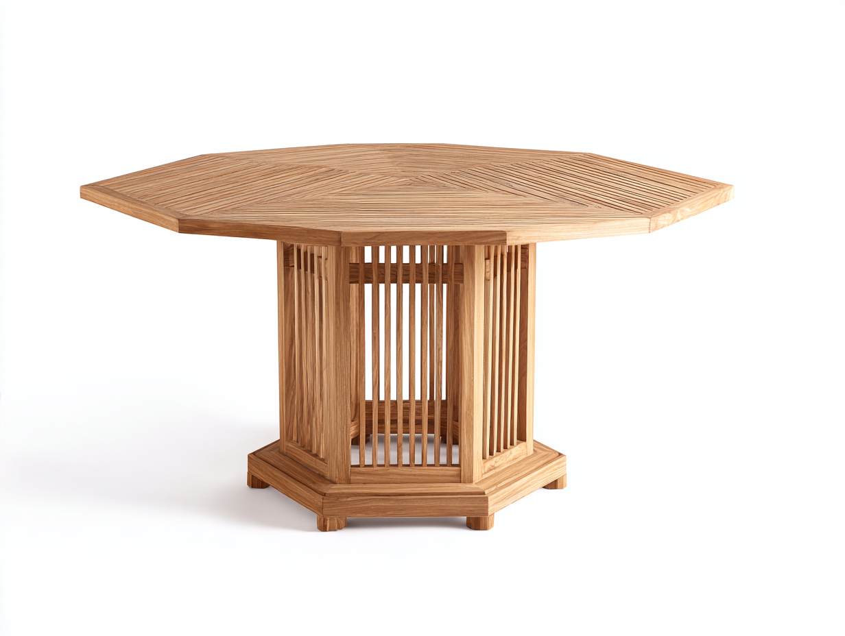 Gartentisch Rund Holz 130x130x75 cm - Natur - Für Garten - Modernes Design-Loftgetyard