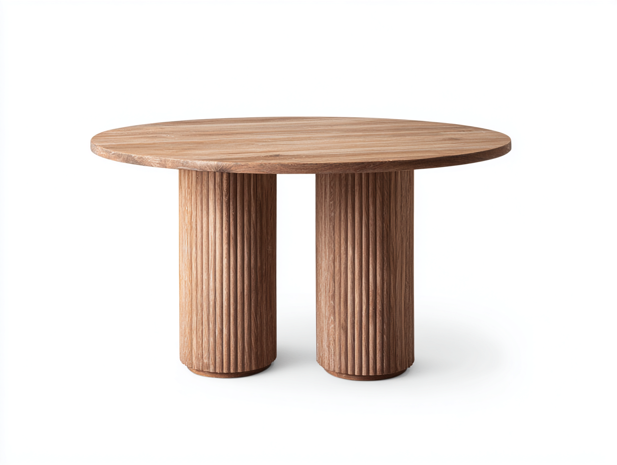 Gartentisch Rund Holz 120x120x75 cm - Natur - Für Garten - Modernes Design-Loftgetyard