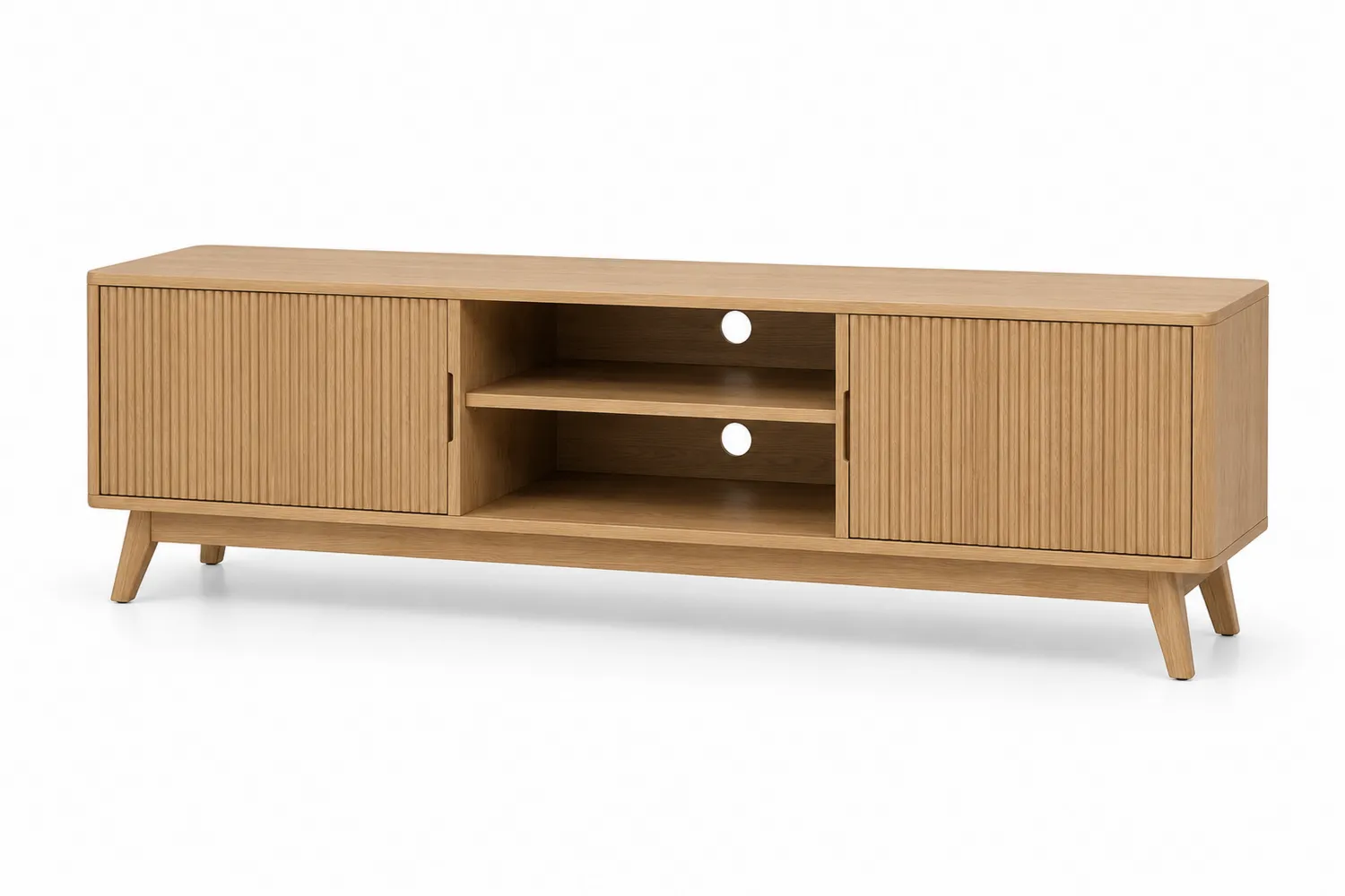 TV-Möbel aus Eichenholz mit Regalen 180 cm