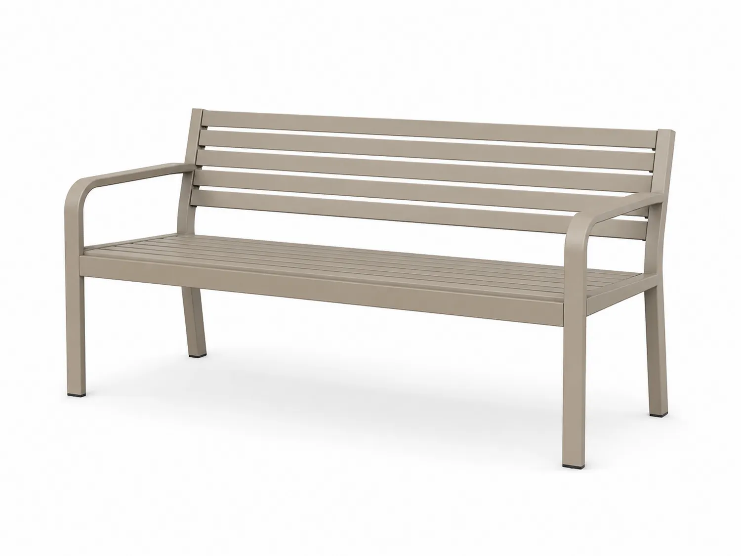 Gartenbank mit Armlehnen Aluminium Beige 150x58x80 cm