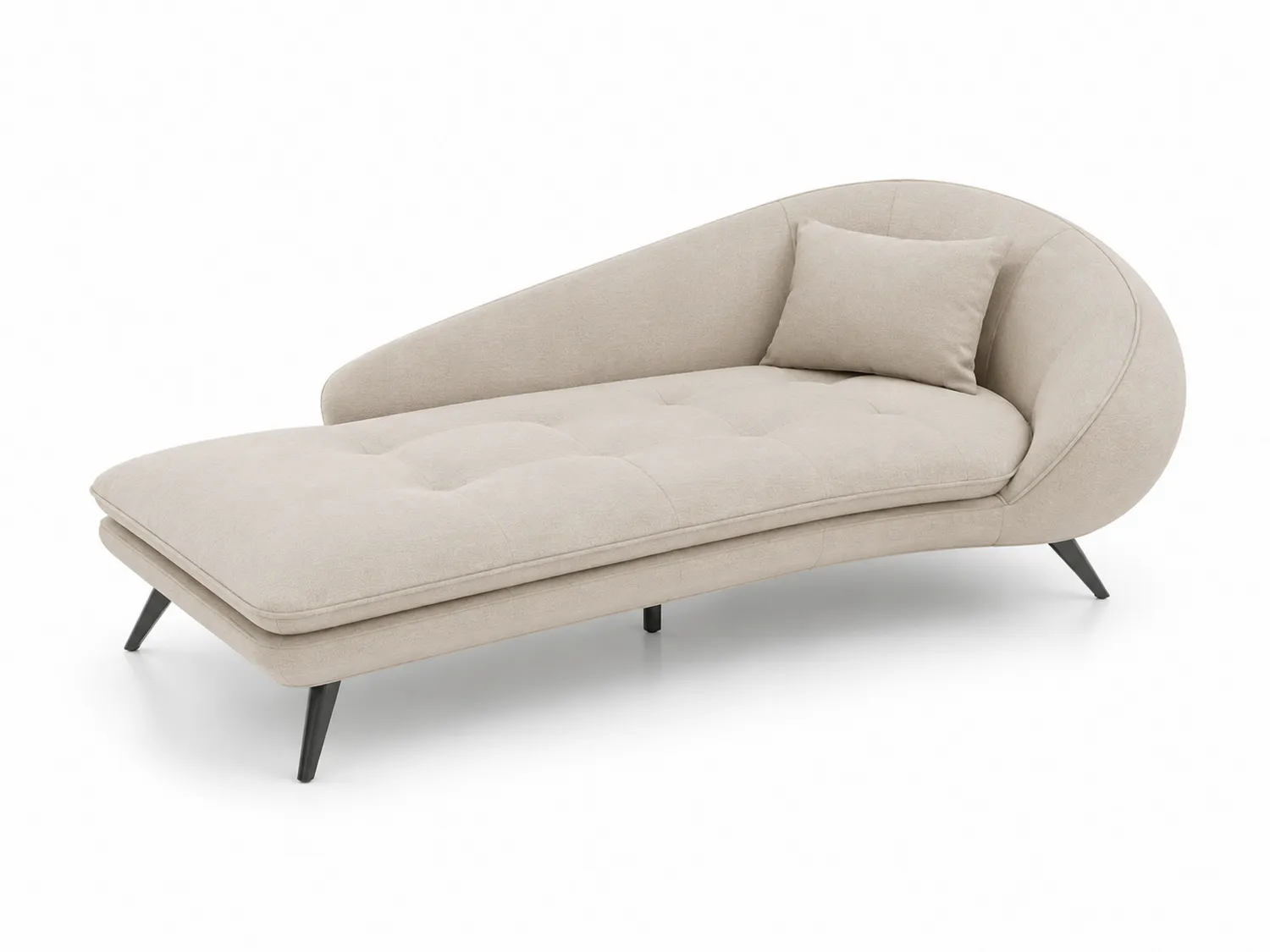 Chaiselongue aus Polyesterstoff Beige 180 cm