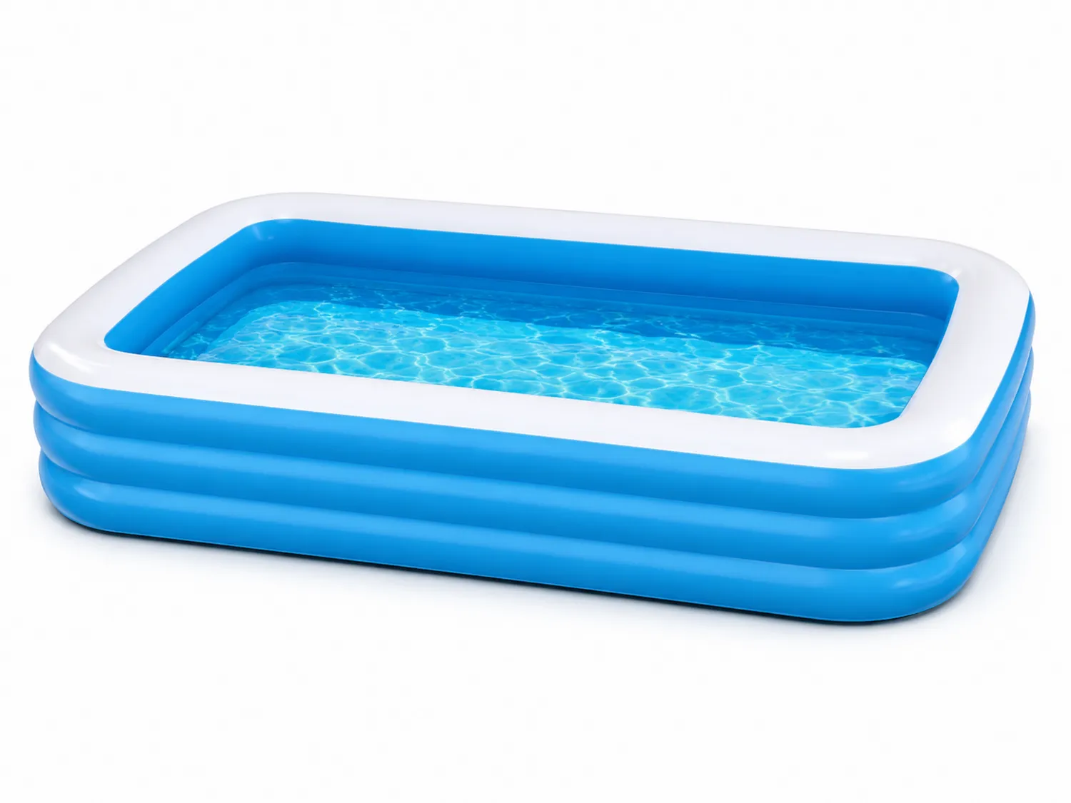 Aufblasbares Rechteckiger Kinderpool PVC Blau und Weiß 262x175x56cm