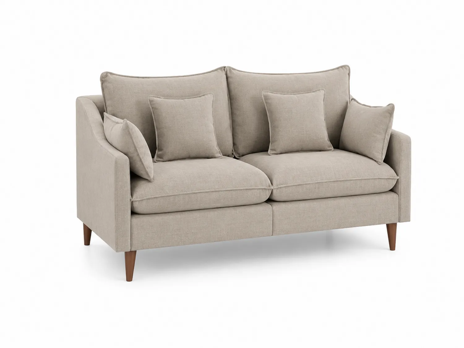Zweisitzer Sofa Leinen Beige