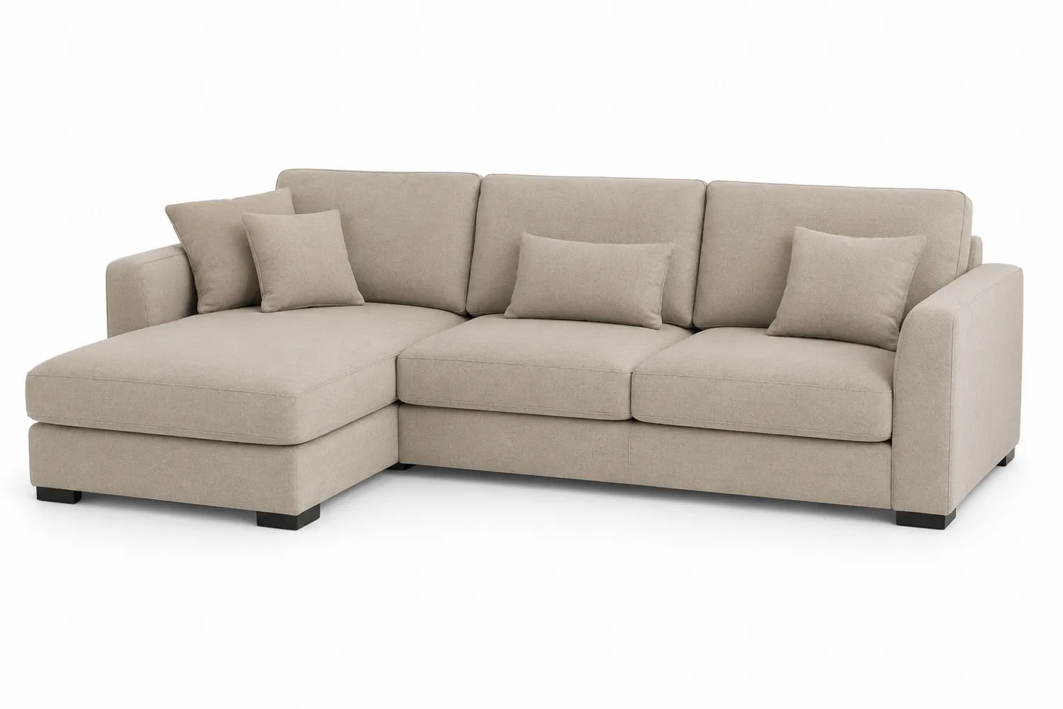 Stoff-Sofa mit linker Récamiere Beige