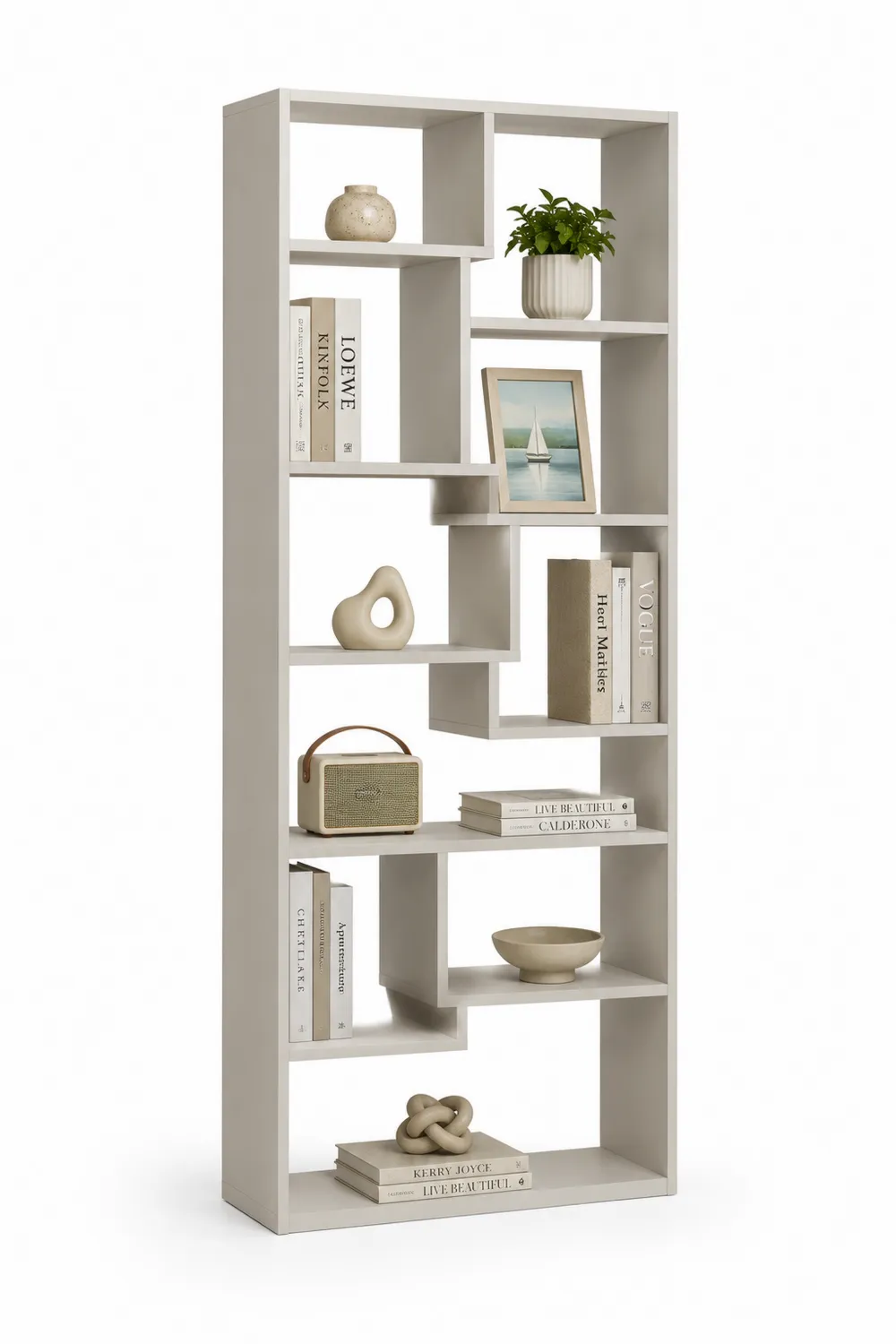 Bücherregal aus MDF Weiß 180 cm hoch