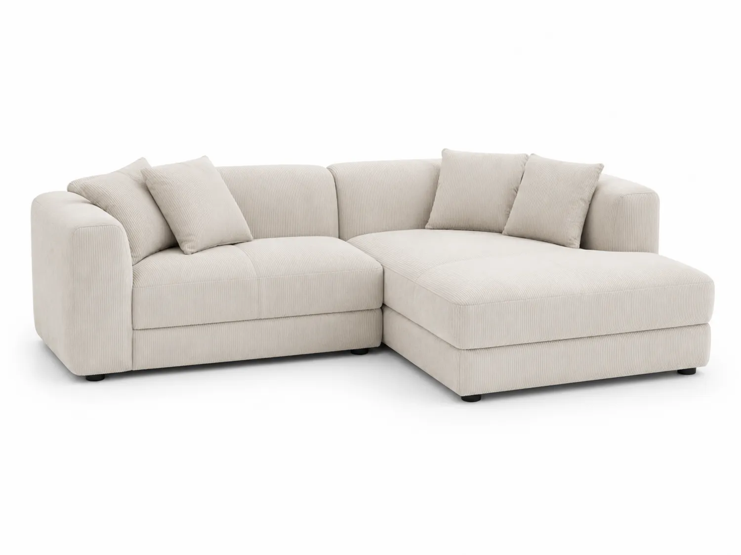 Ecksofa Cord Beige
