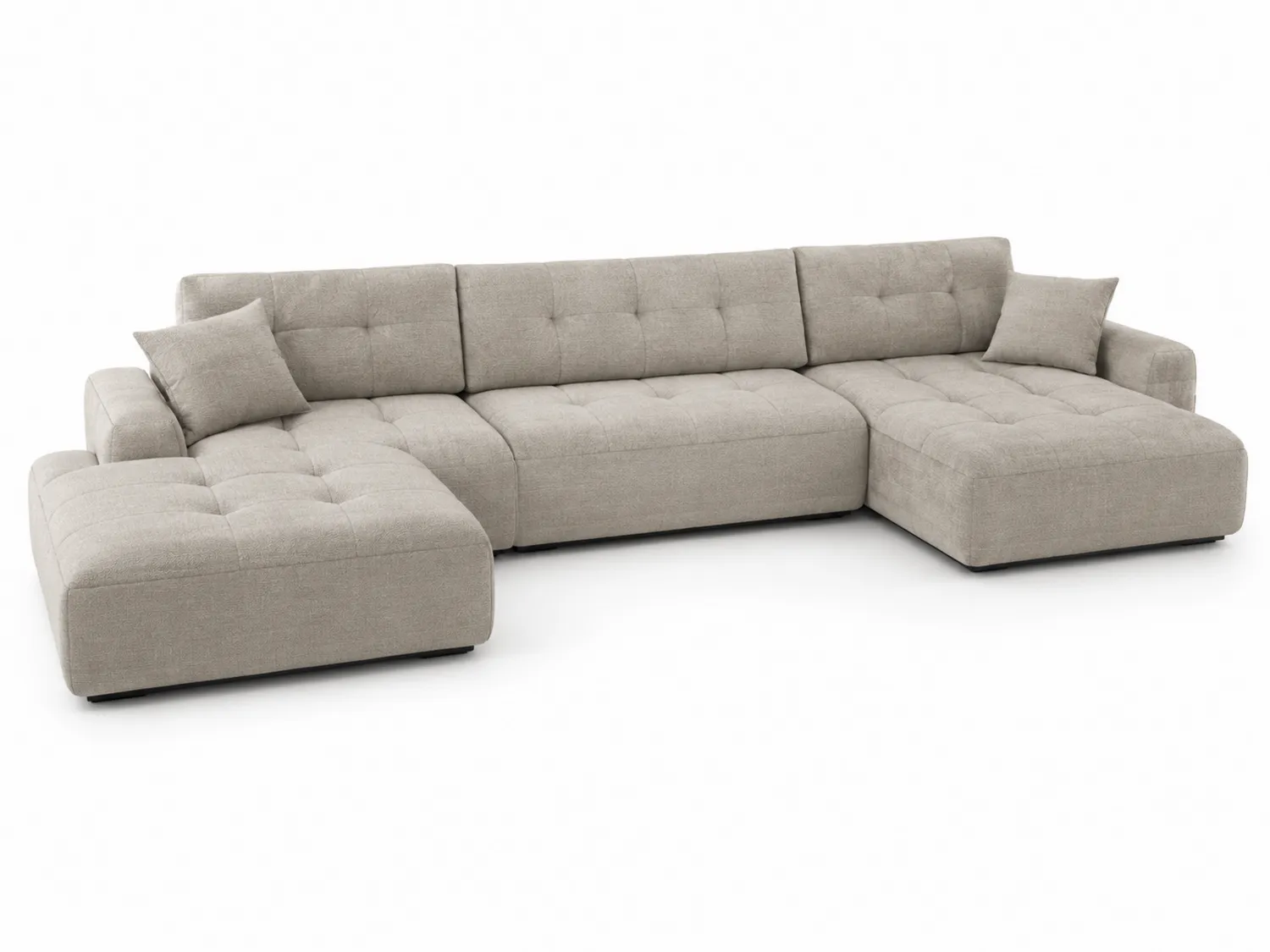 Ecksofa aus Stoff Grau L-Form 274x202x85cm