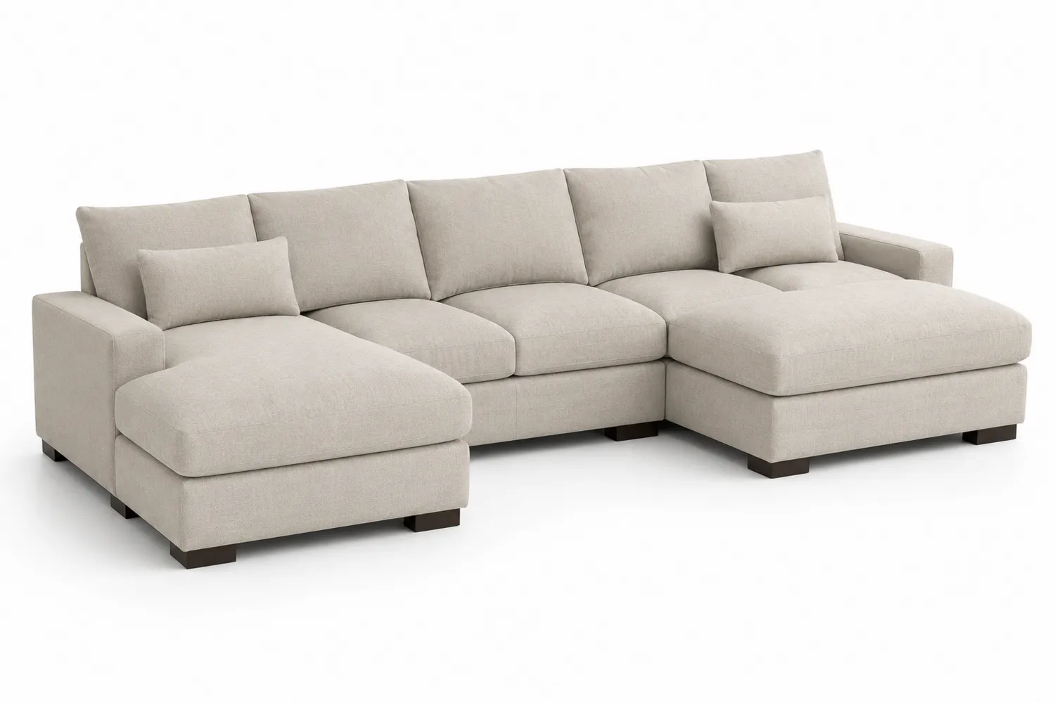 Modulares Ecksofa Holzrahmen Beige