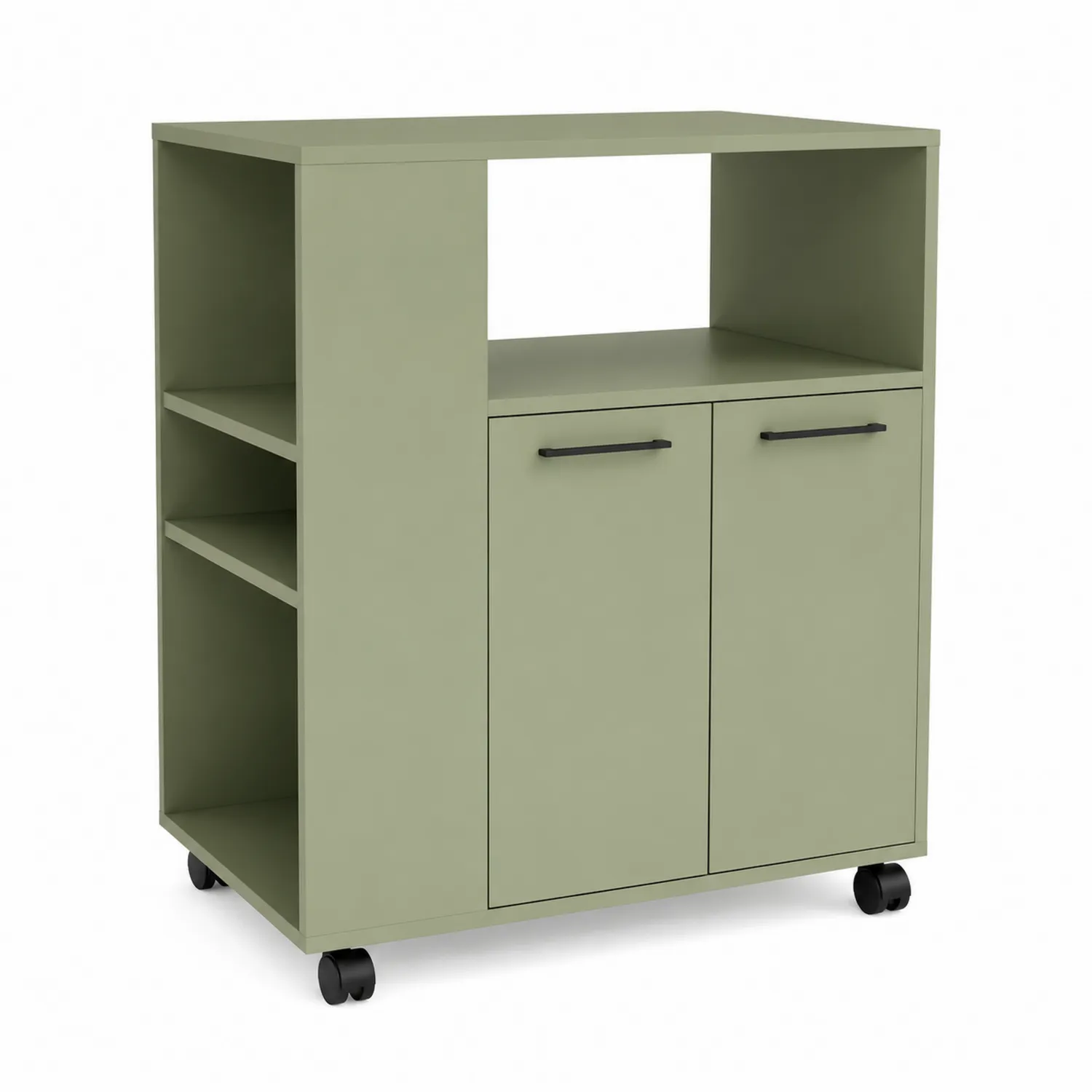 Küchenwagen aus MDF Grün mit Rädern