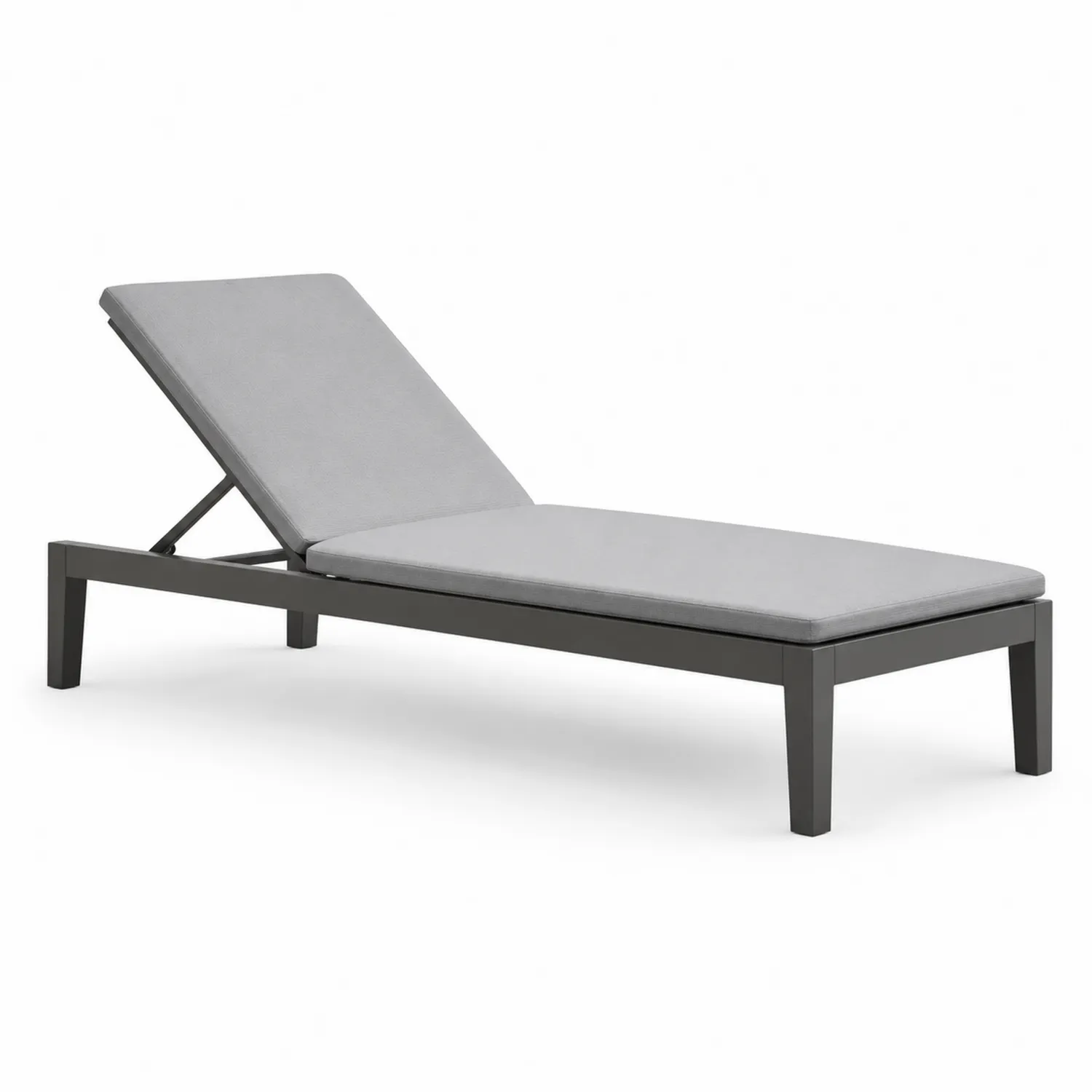 Liegestuhl Aluminiumrahmen mit Polyestergewebe Grau 200x70x35 cm