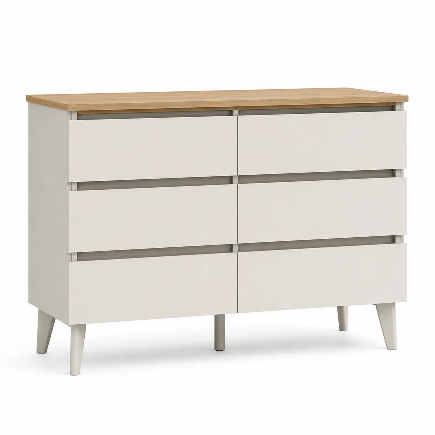Kommode MDF mit 6 Schubladen Beige