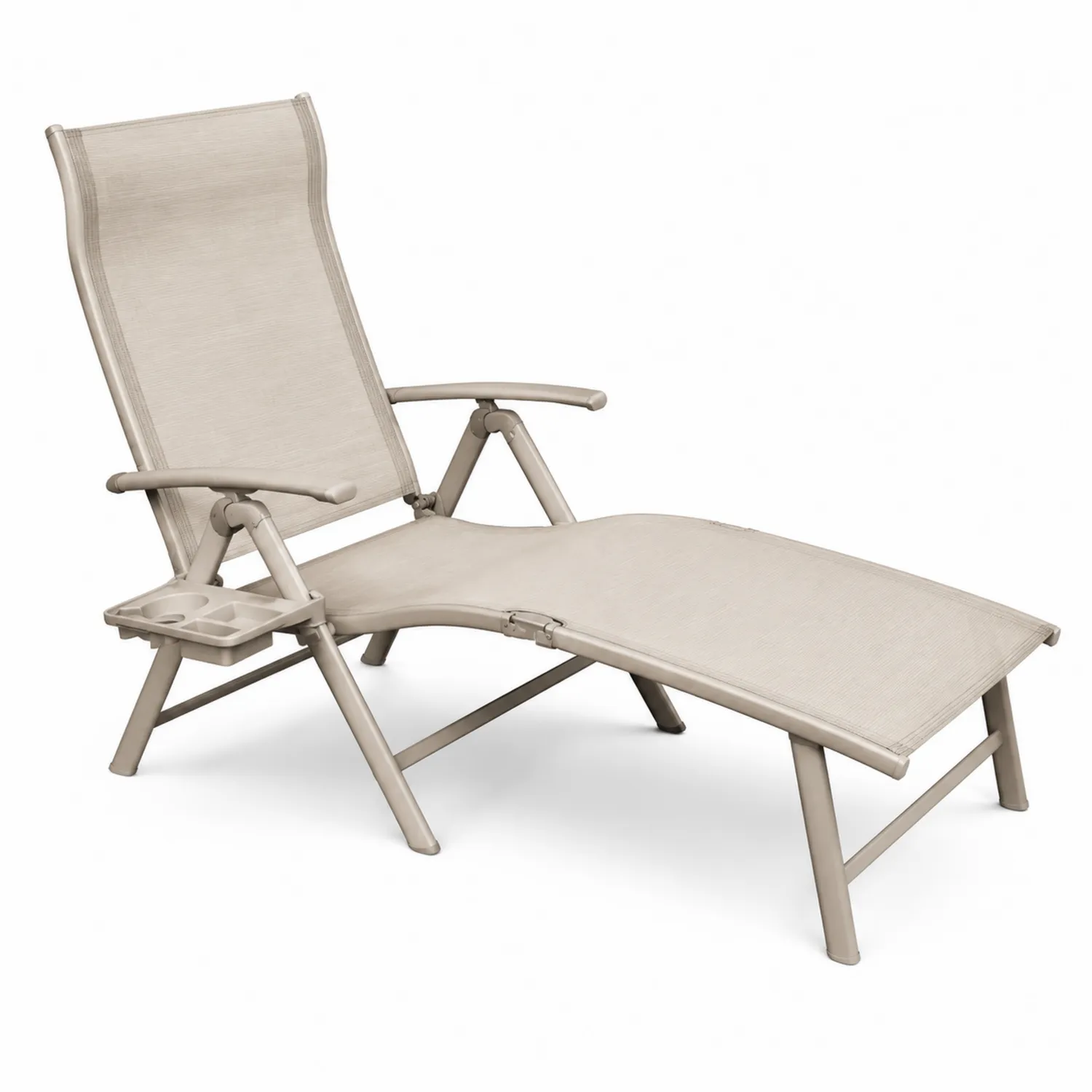 Aluminium Liegestuhl mit Textilene-Gewebe Beige