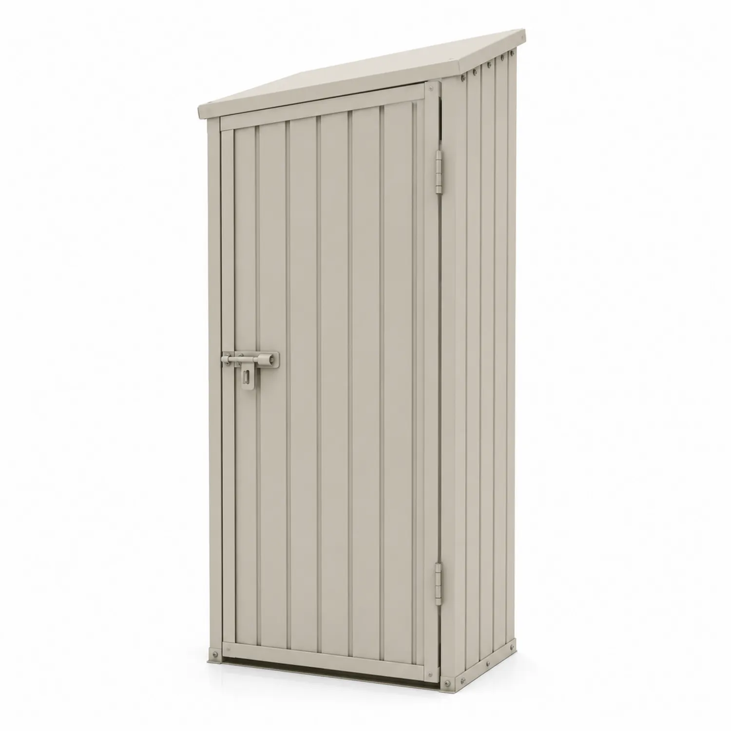 Metallschuppen mit Pultdach aus verzinktem Stahl in Beige