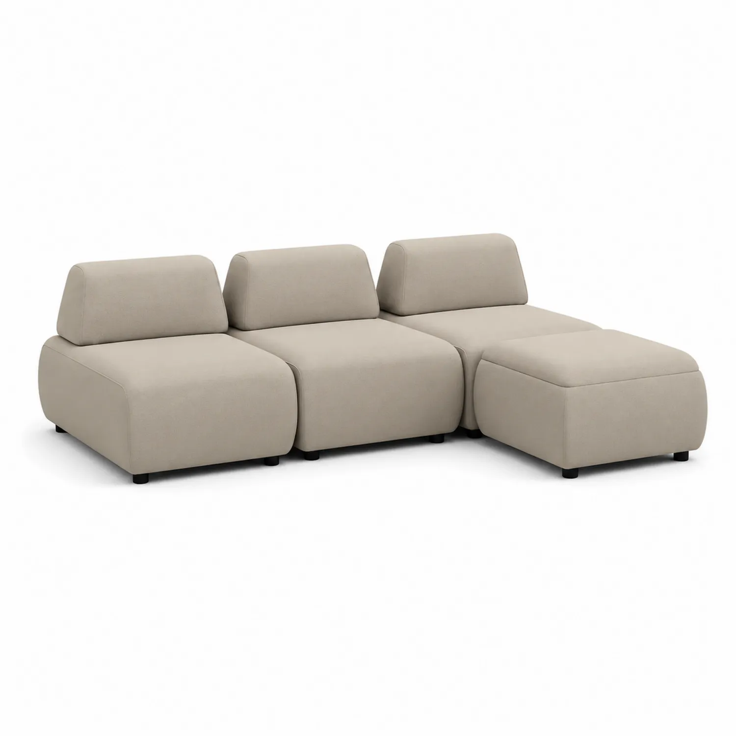 Modulares Mehrsitzer-Sofa aus Stoff Beige 230 cm