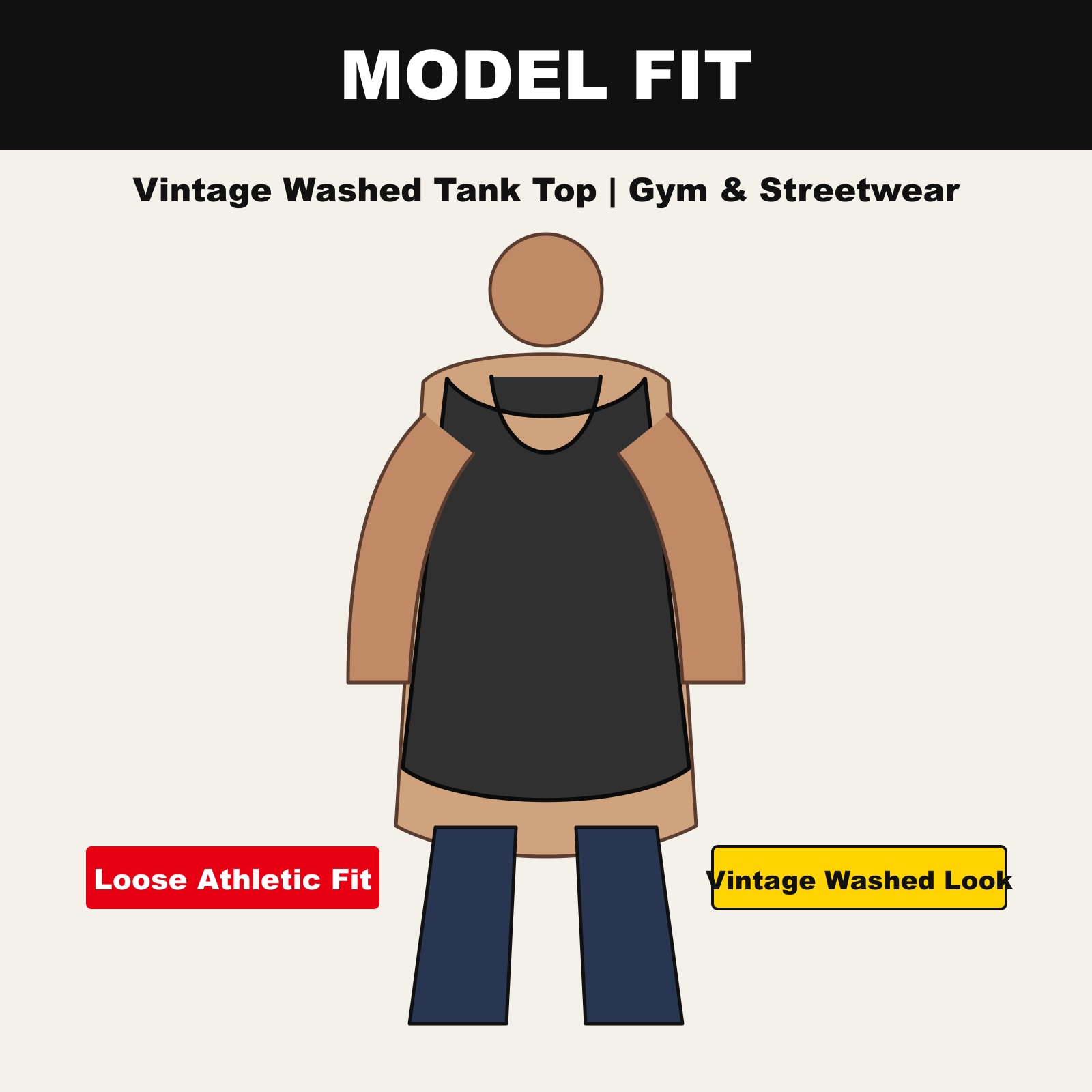 Men's 5-Pack Vintage Washed Tank Tops Gym Streetwear image 4