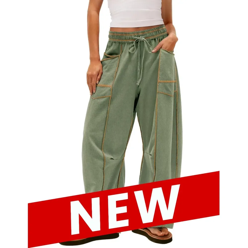 Minimalist Wide Leg Drawstring Pants