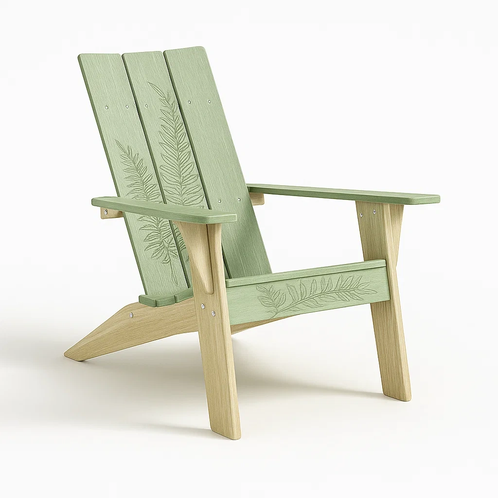 Adirondack-Sessel aus Polyethylen in Grün und Natur-decorfusionhome