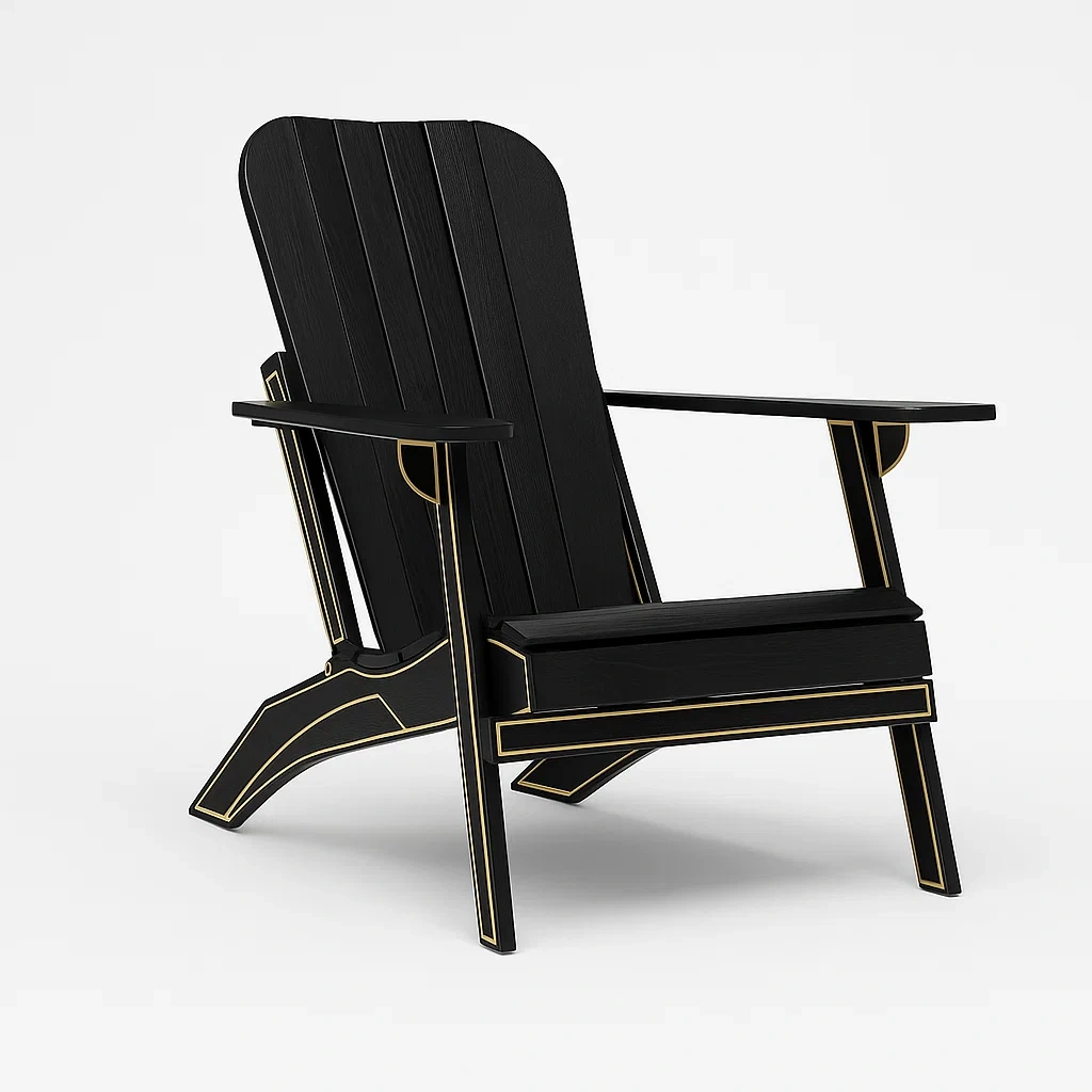 Adirondack-Stuhl aus Polyholz Schwarz 90x77x90 cm-decorfusionhome