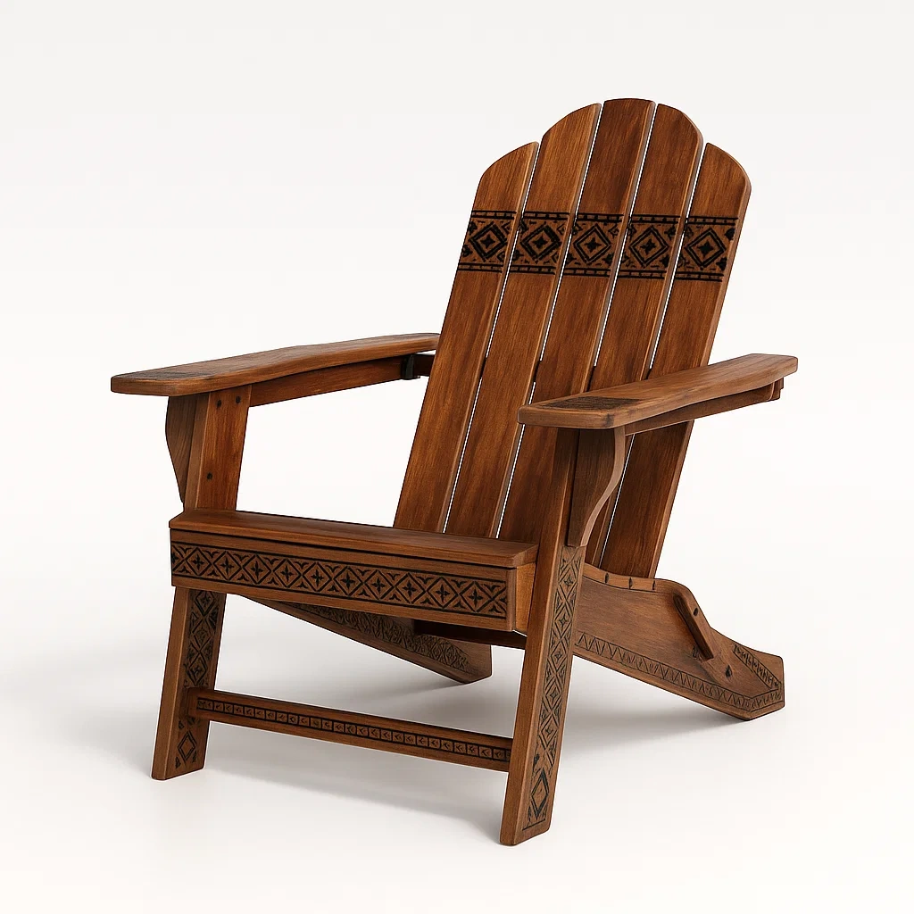 Holzstuhl mit Ethno-Muster-decorfusionhome