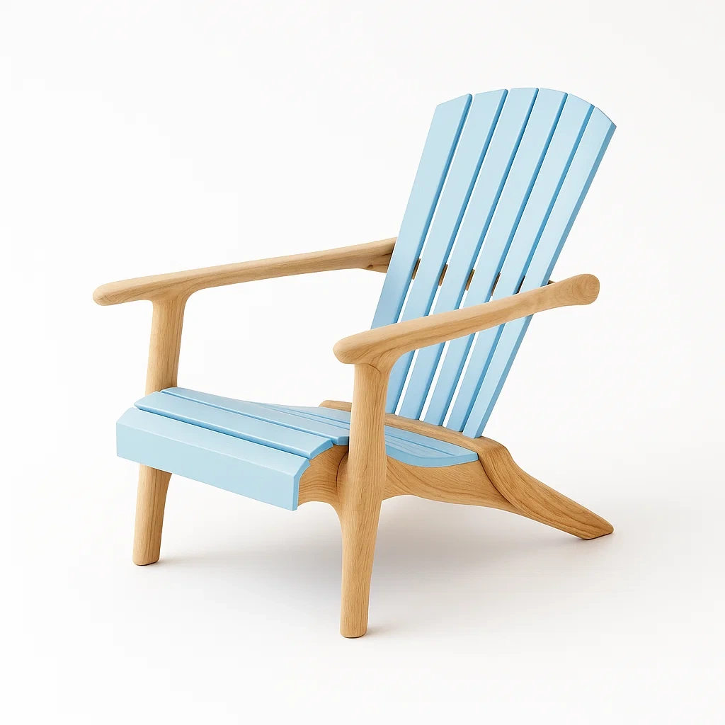 Holz Adirondack Stuhl Eiche Blau-decorfusionhome