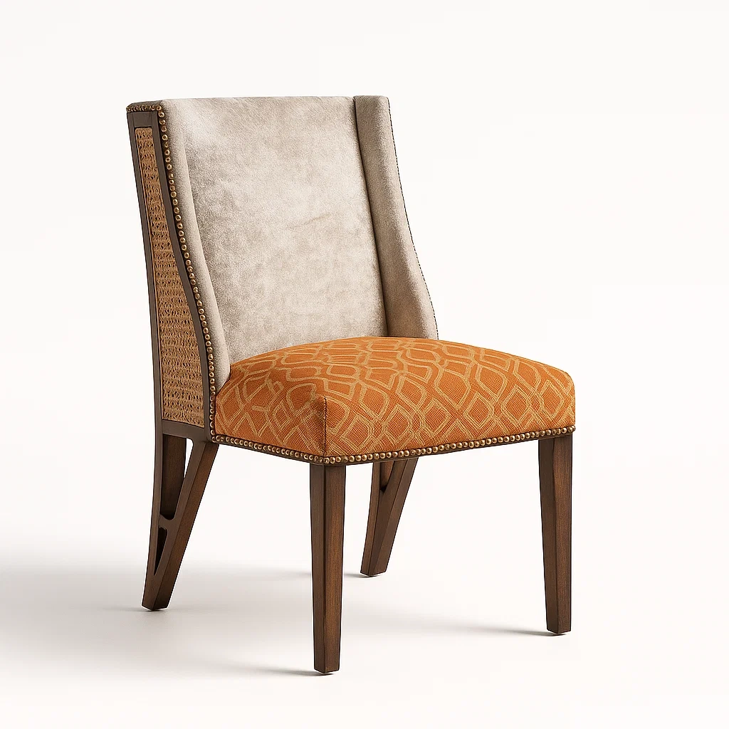 Stuhl mit Holzbeinen Beige/Orange-decorfusionhome