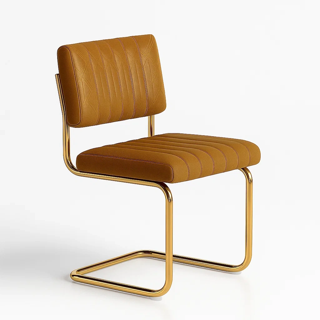 Esszimmerstuhl Samt Braun Metallrahmen-decorfusionhome
