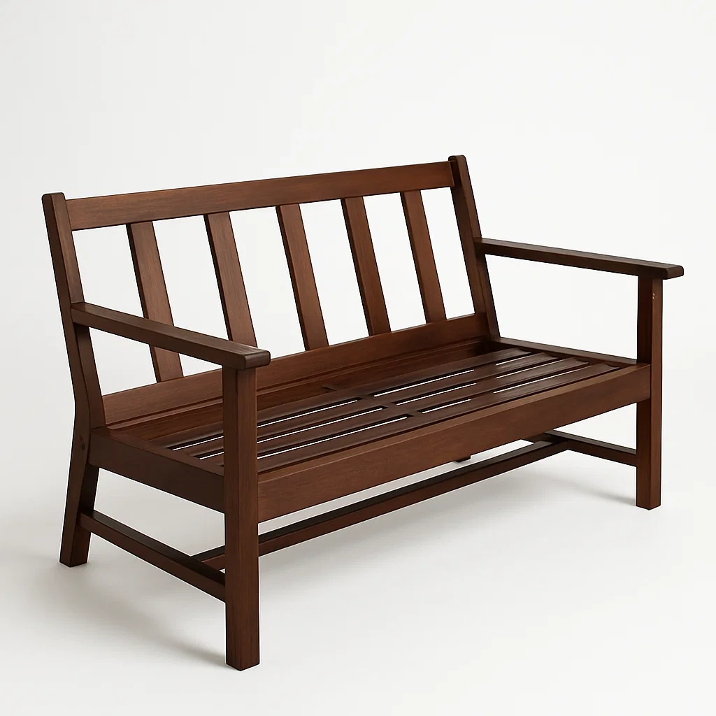 Holzbank für Zwei - Dunkelbraun, 120 cm-homelydesignhub