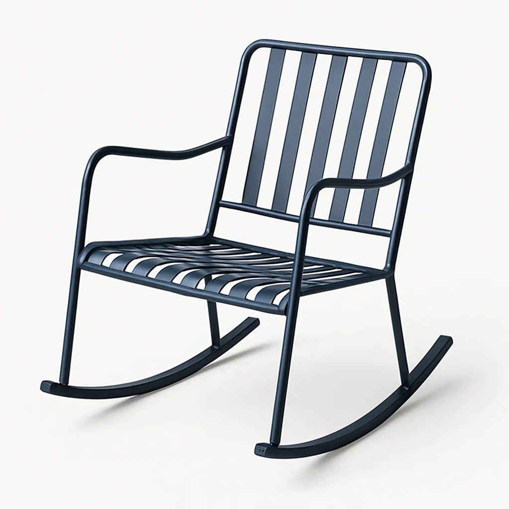 Metall Schaukelstuhl Pulverbeschichteter Stahl Schwarz-homelydesignhub