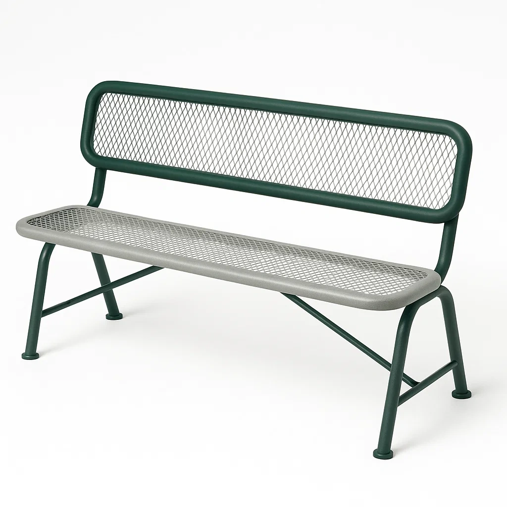 Metall Gartenbank Grün/Grau 150 cm-homelydesignhub