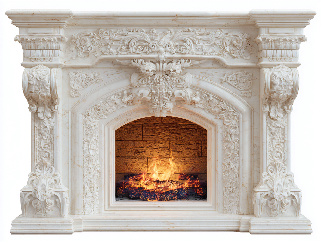 Chimeneas eléctricas decorativas estilo clásico 120x30x100 cm color blanco diseño ornamental realista efecto llama LED-Nookgoshop