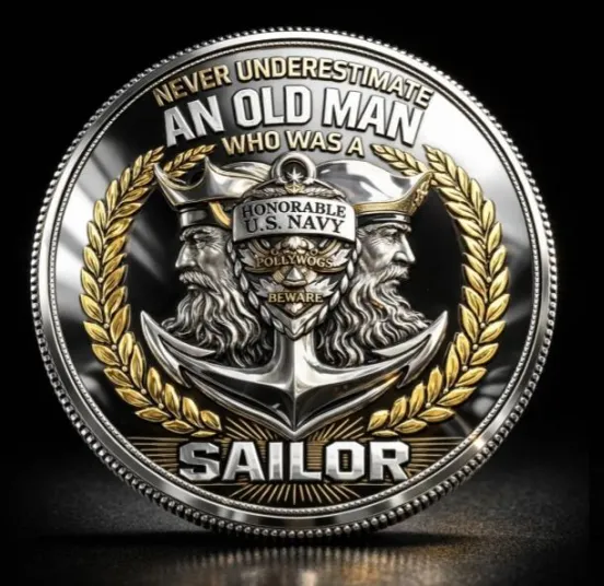 U.S. Navy Shellback Old Salt Cap 🎁 Free Double-Sided Honor Coin With Every Cap Purchase