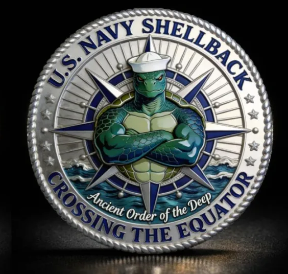 U.S. Navy Shellback Old Salt Cap 🎁 Free Double-Sided Honor Coin With Every Cap Purchase