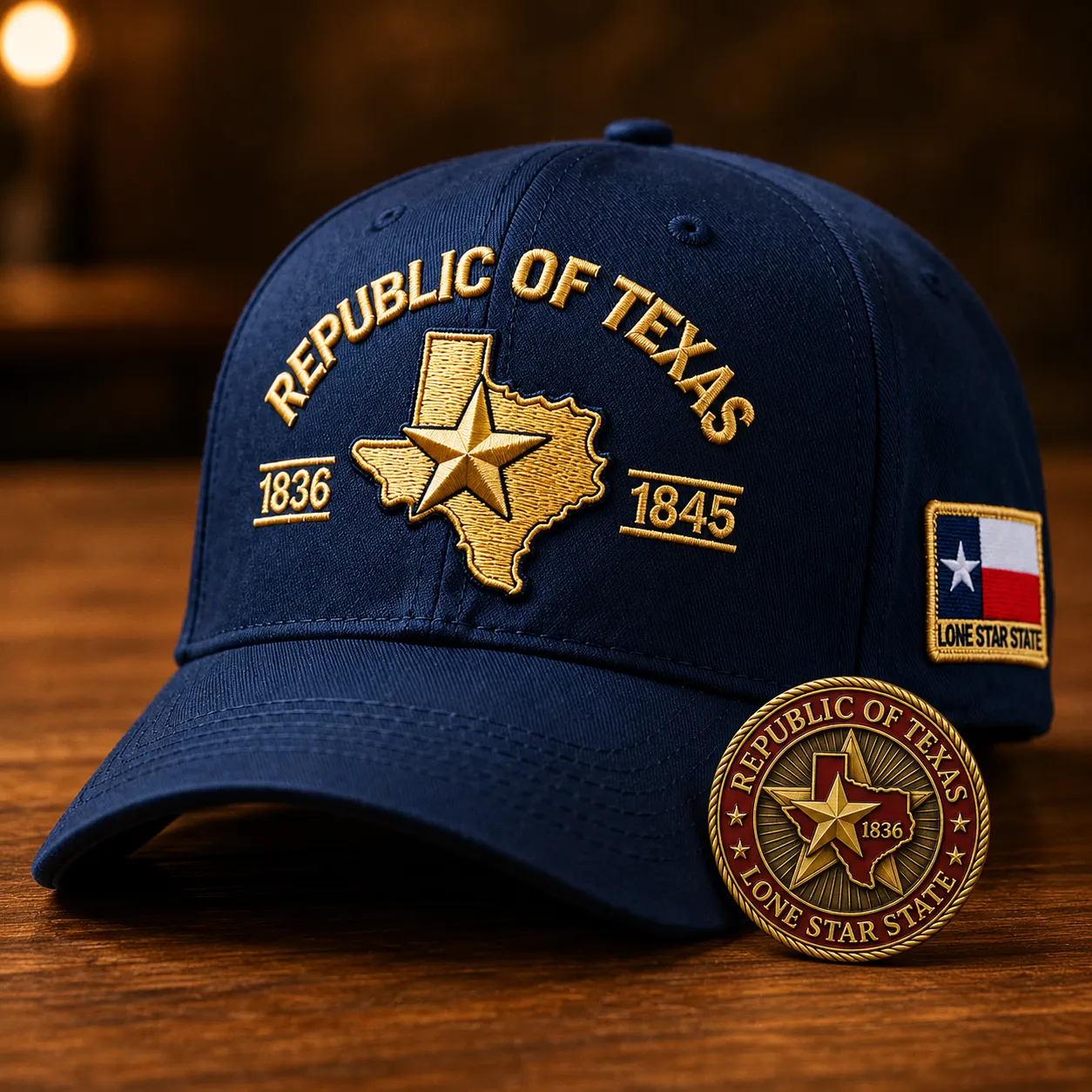 Republic Of Texas Heritage Cap 🎁 Free Double-Sided Honor Coin With Every Cap Purchase