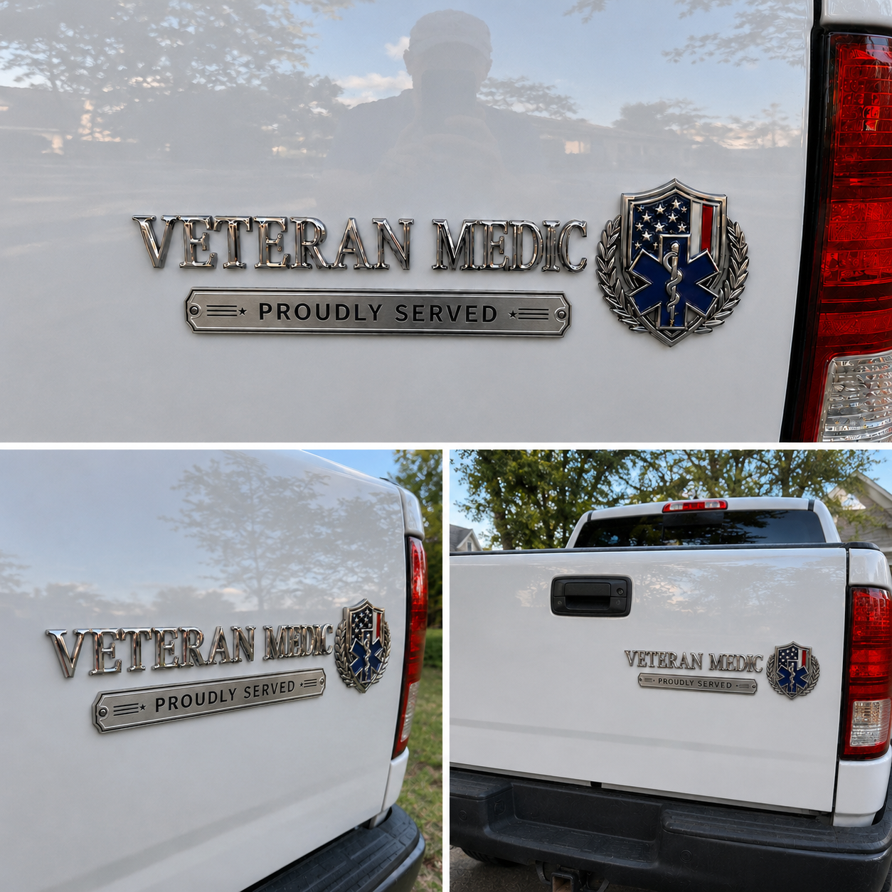 🇺🇸 Veteran Medic Proudly Served Car Emblem Metal Badge