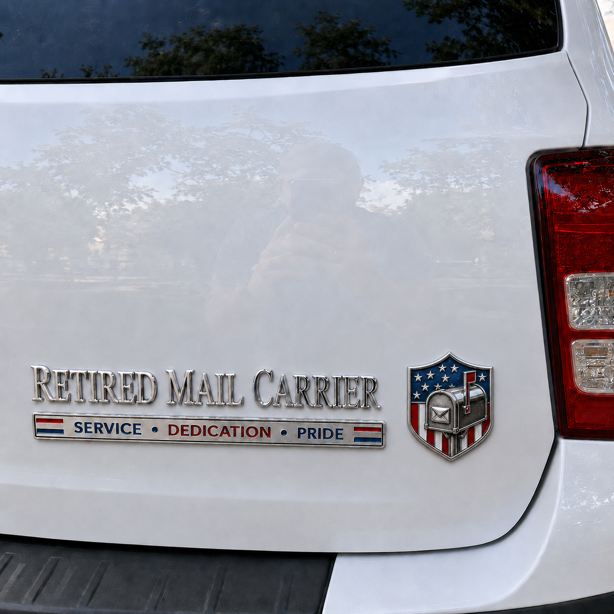 Retired Mail Carrier 3D Metal Car Emblem Badge