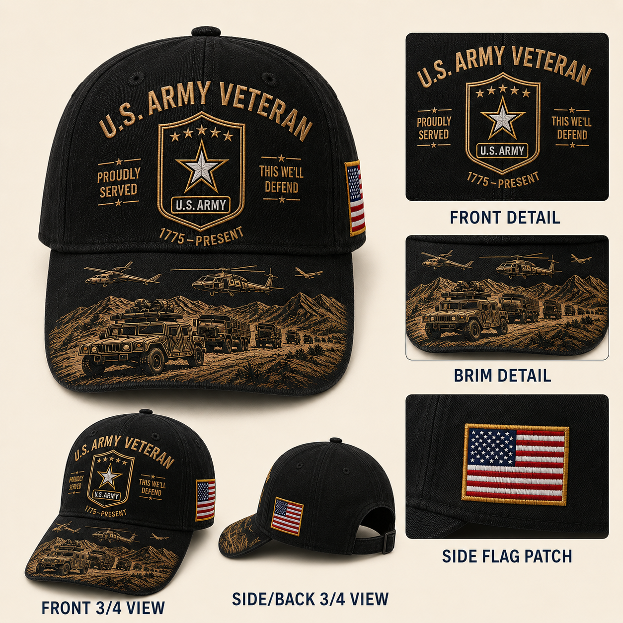 U.S. Army Veteran Proudly Served Commemorative Cap 🇺🇸
