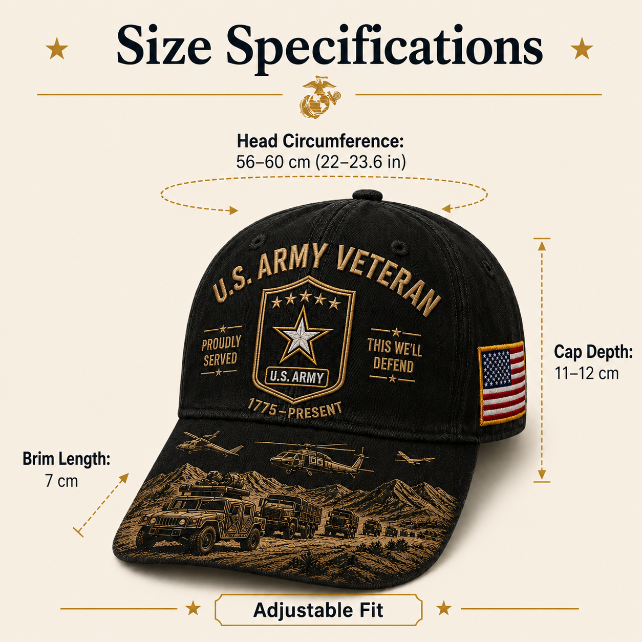 U.S. Army Veteran Proudly Served Commemorative Cap 🇺🇸