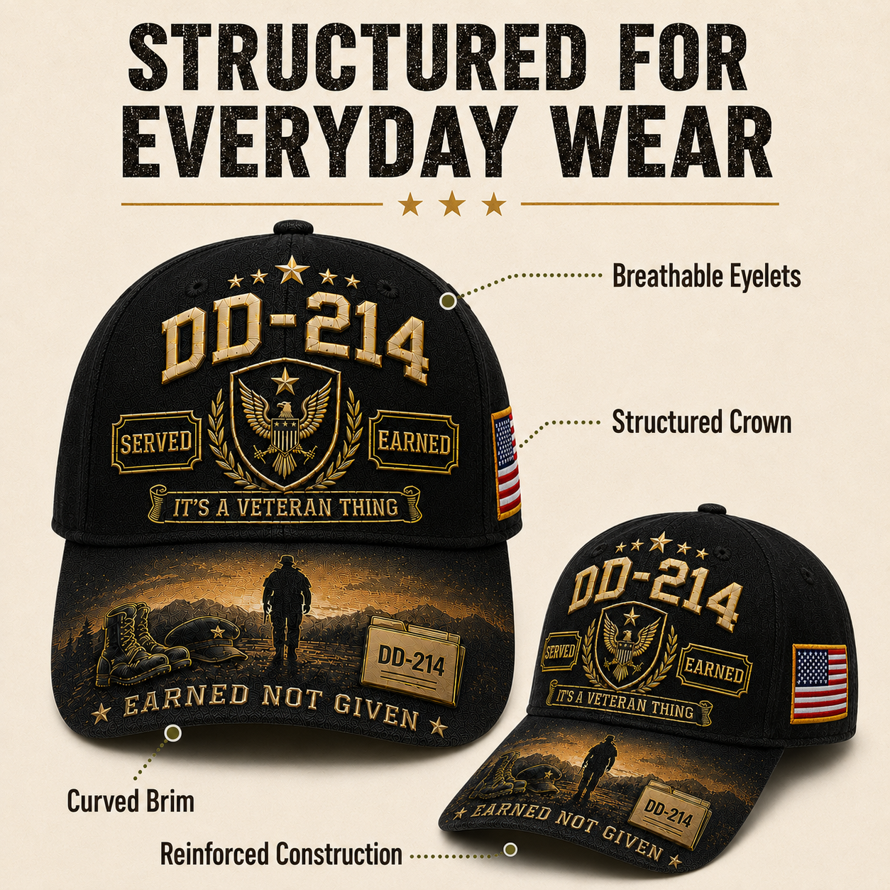 DD-214 Served Earned Commemorative Cap