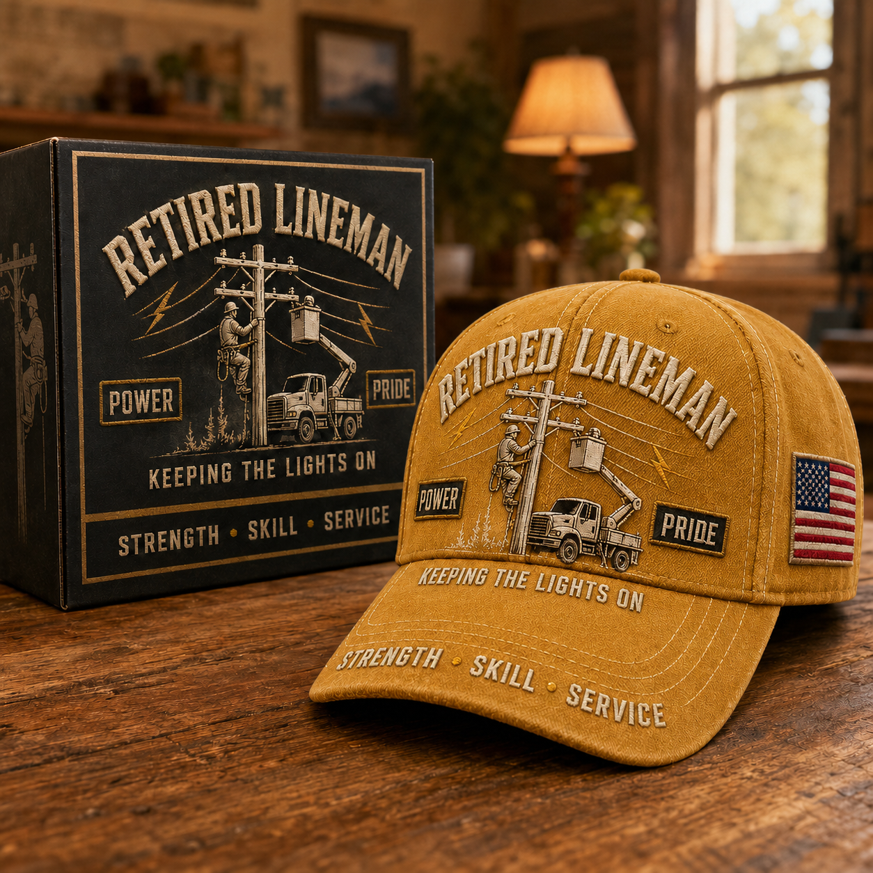 Retired Lineman Keeping The Lights On Commemorative Cap
