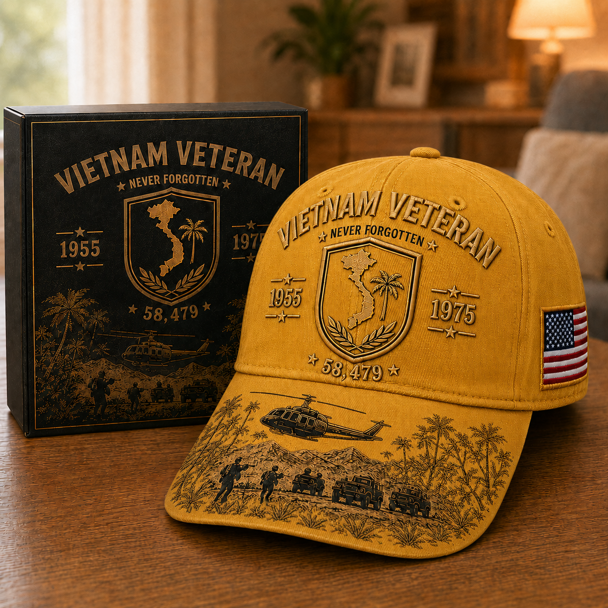 Vietnam Veteran Never Forgotten 1955–1975 Commemorative Cap 🇺🇸