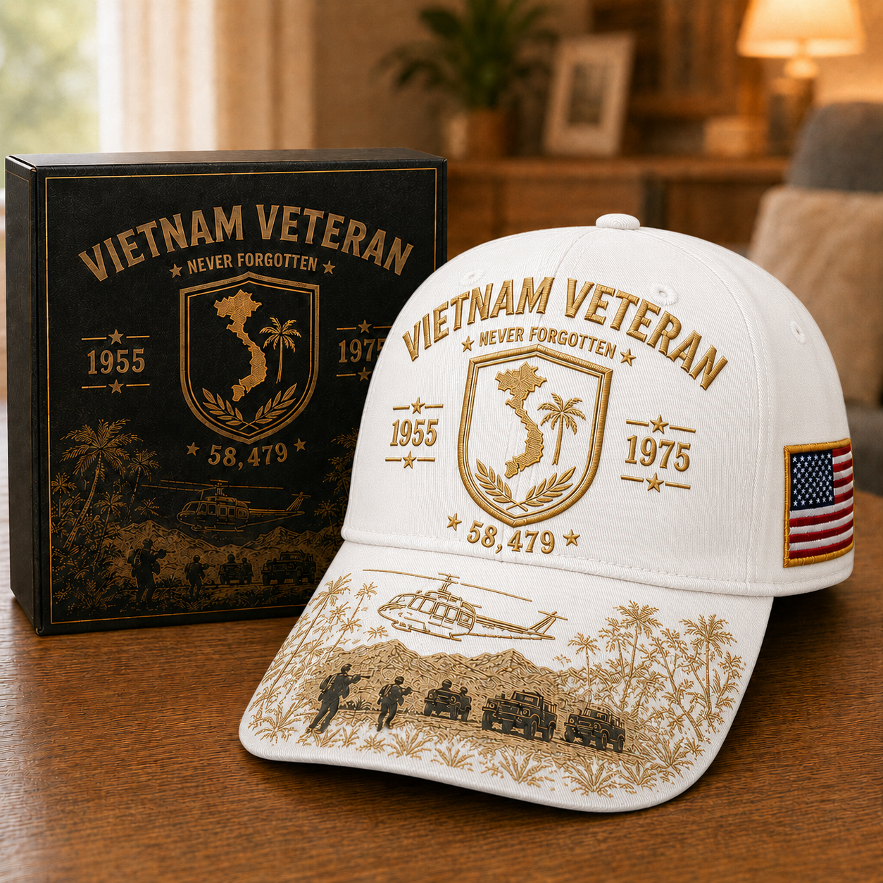 Vietnam Veteran Never Forgotten 1955–1975 Commemorative Cap 🇺🇸