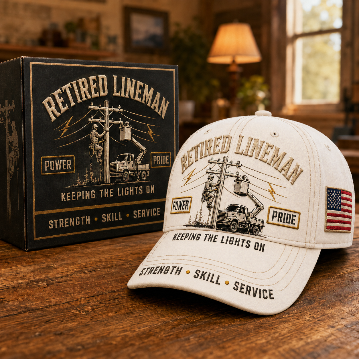 Retired Lineman Keeping The Lights On Commemorative Cap