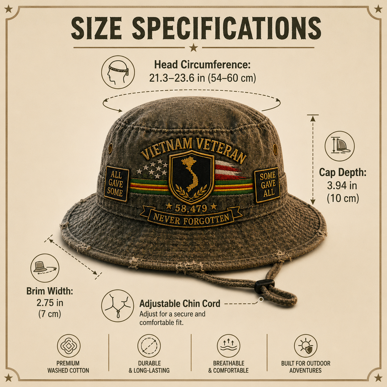 Vietnam Veteran Welcome Home Memorial Bucket Hat